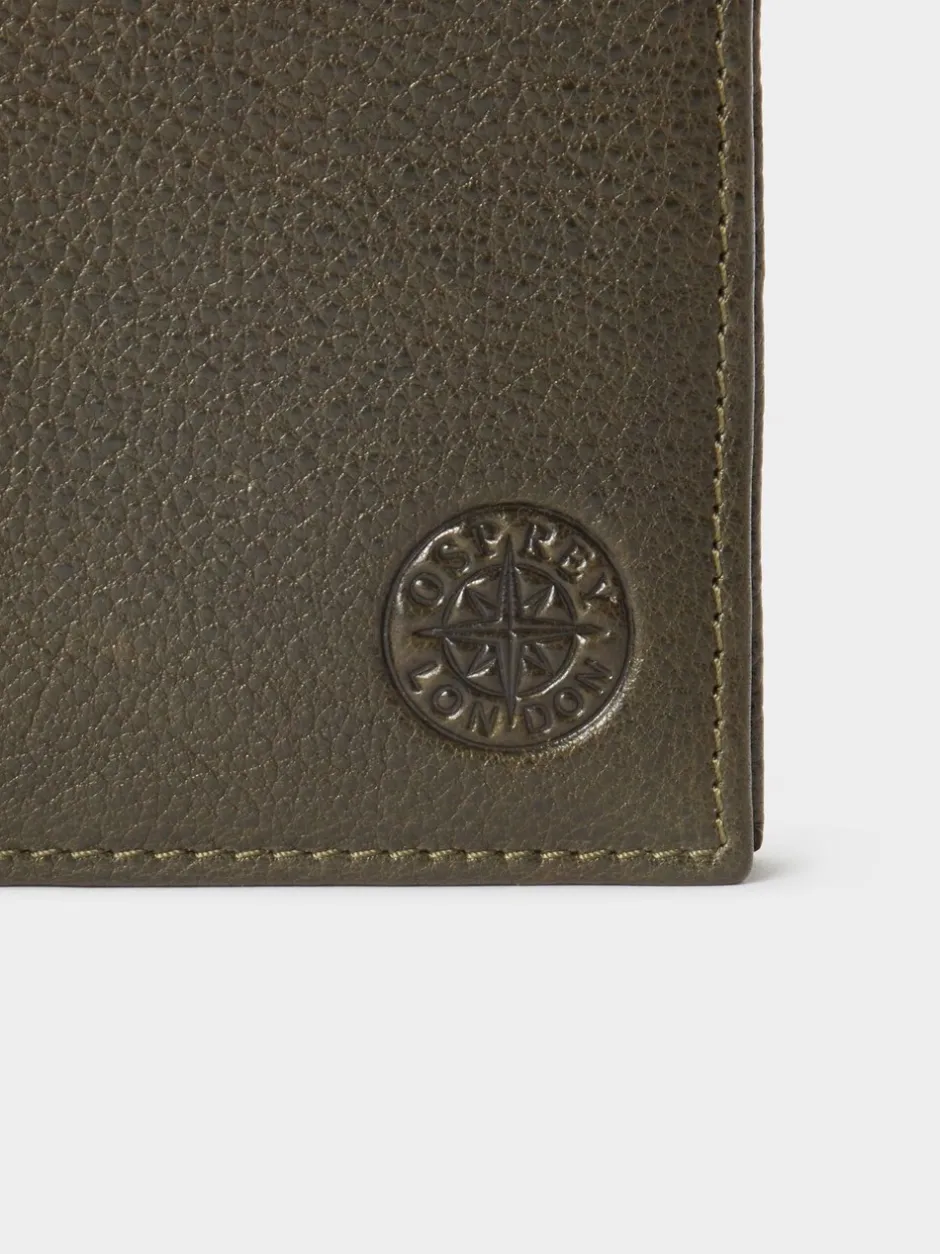 Portemonnees|Osprey London - The Compass leren Portemonnee Groen