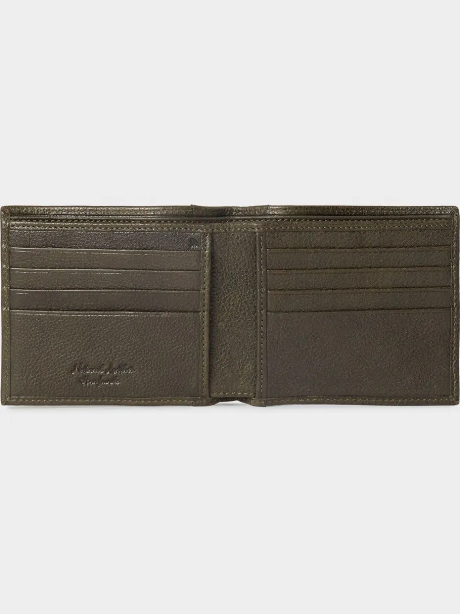 Portemonnees|Osprey London - The Compass leren Portemonnee Groen