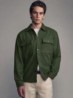 Blazers En Business-Jasjes|Next - Overshirt met twee zakken en wol Groen