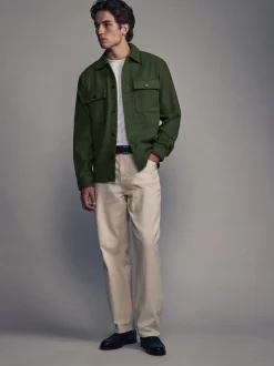 Blazers En Business-Jasjes|Next - Overshirt met twee zakken en wol Groen