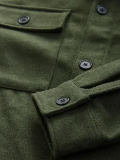 Blazers En Business-Jasjes|Next - Overshirt met twee zakken en wol Groen