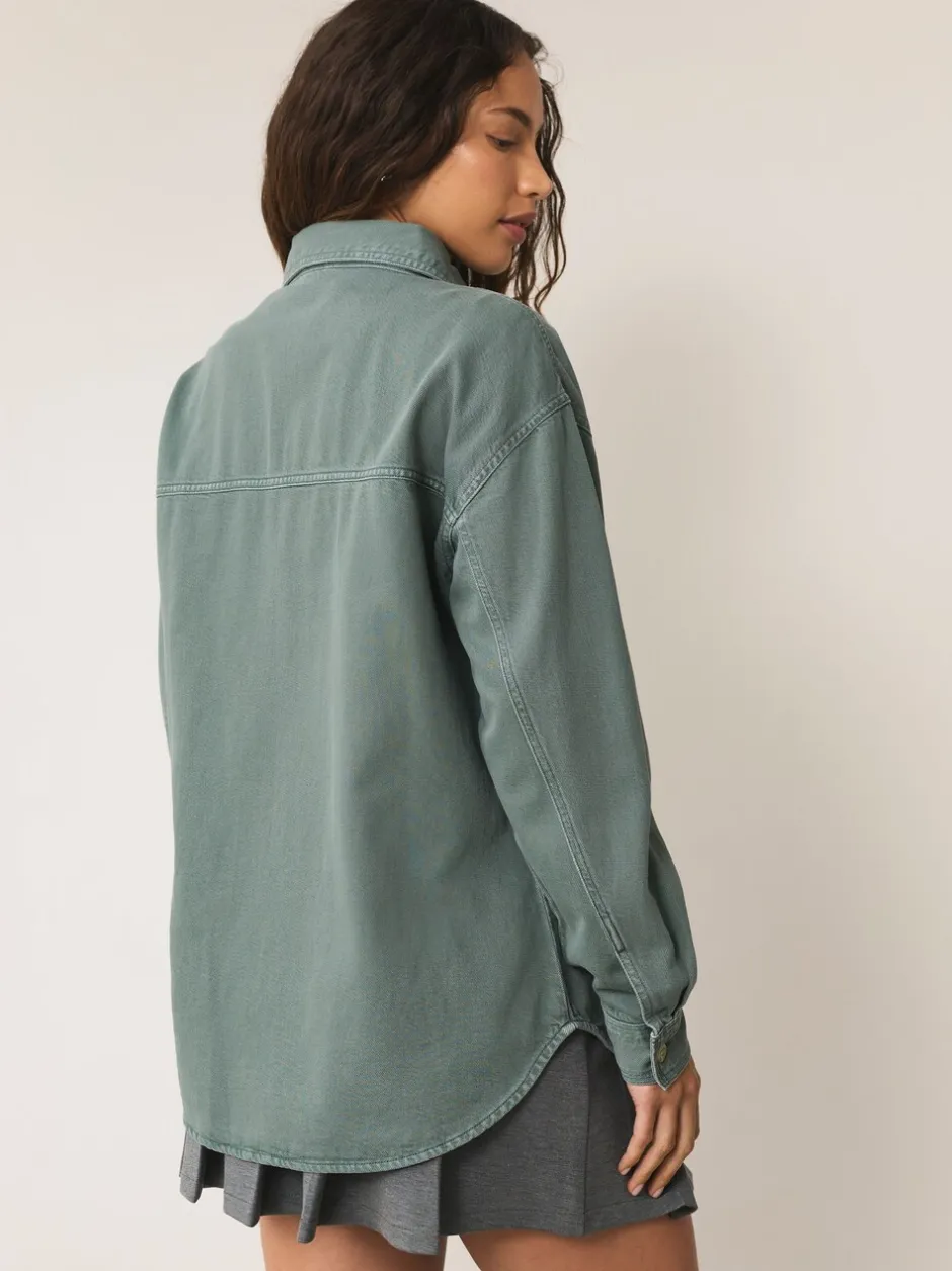 Blouses En Overhemden|Tops En T-Shirts|Next Groen - Oversized denim overhemd