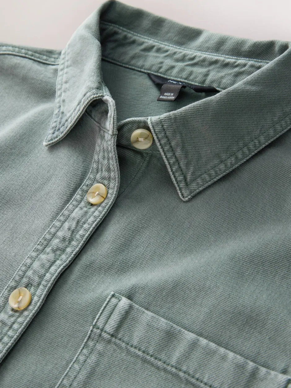 Blouses En Overhemden|Tops En T-Shirts|Next Groen - Oversized denim overhemd