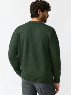 Gebreide Kleding|Next - Regular Fit Embroidered Chest Motif Cardigan Groen