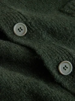 Gebreide Kleding|Next - Regular Fit Embroidered Chest Motif Cardigan Groen