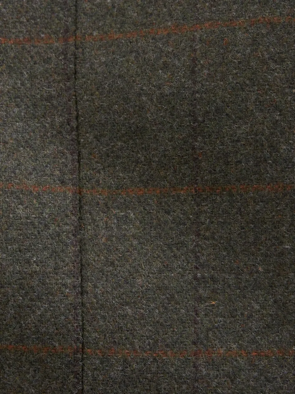 Vesten*Next Groen - Regular Fit Nova Fides Italian Wool Blend Trimmed Check Suit Waistcoat