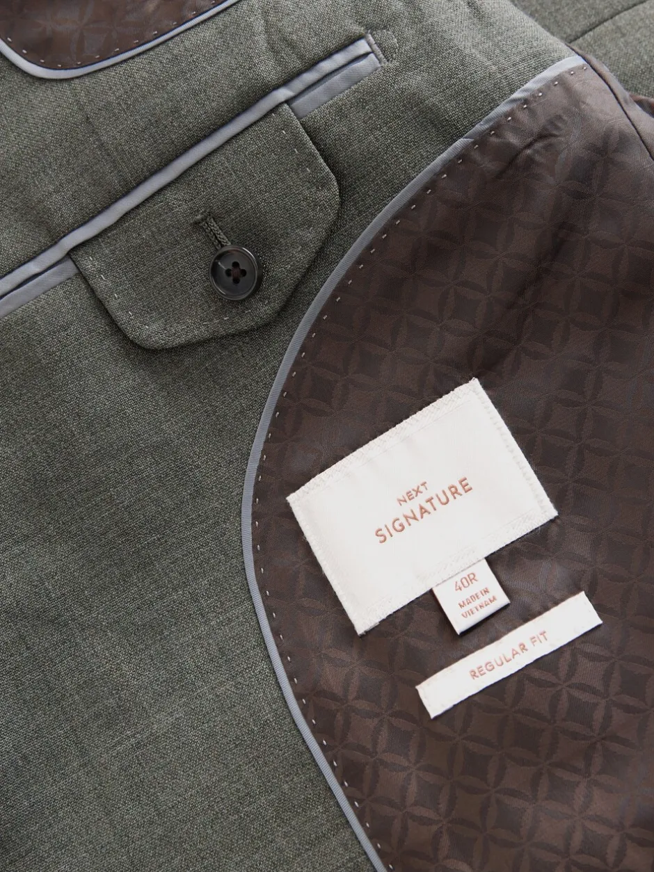 Blazers En Business-Jasjes|Pakken|Next - Regular Fit Signature Nova Fides 100% Italian Wool Suit Jacket Groen
