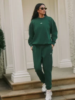 Loungewear|Leggings En Joggingbroeken*self. Groen - joggingbroek met boorden