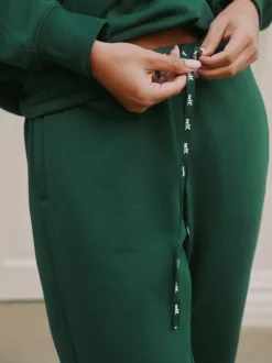 Loungewear|Leggings En Joggingbroeken*self. Groen - joggingbroek met boorden
