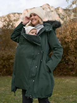 Jassen En Jacks|Moederschap|Seraphine - Premium Sub-Zero donsgevulde 3-in-1 zwangerschaps- en draagparka Groen