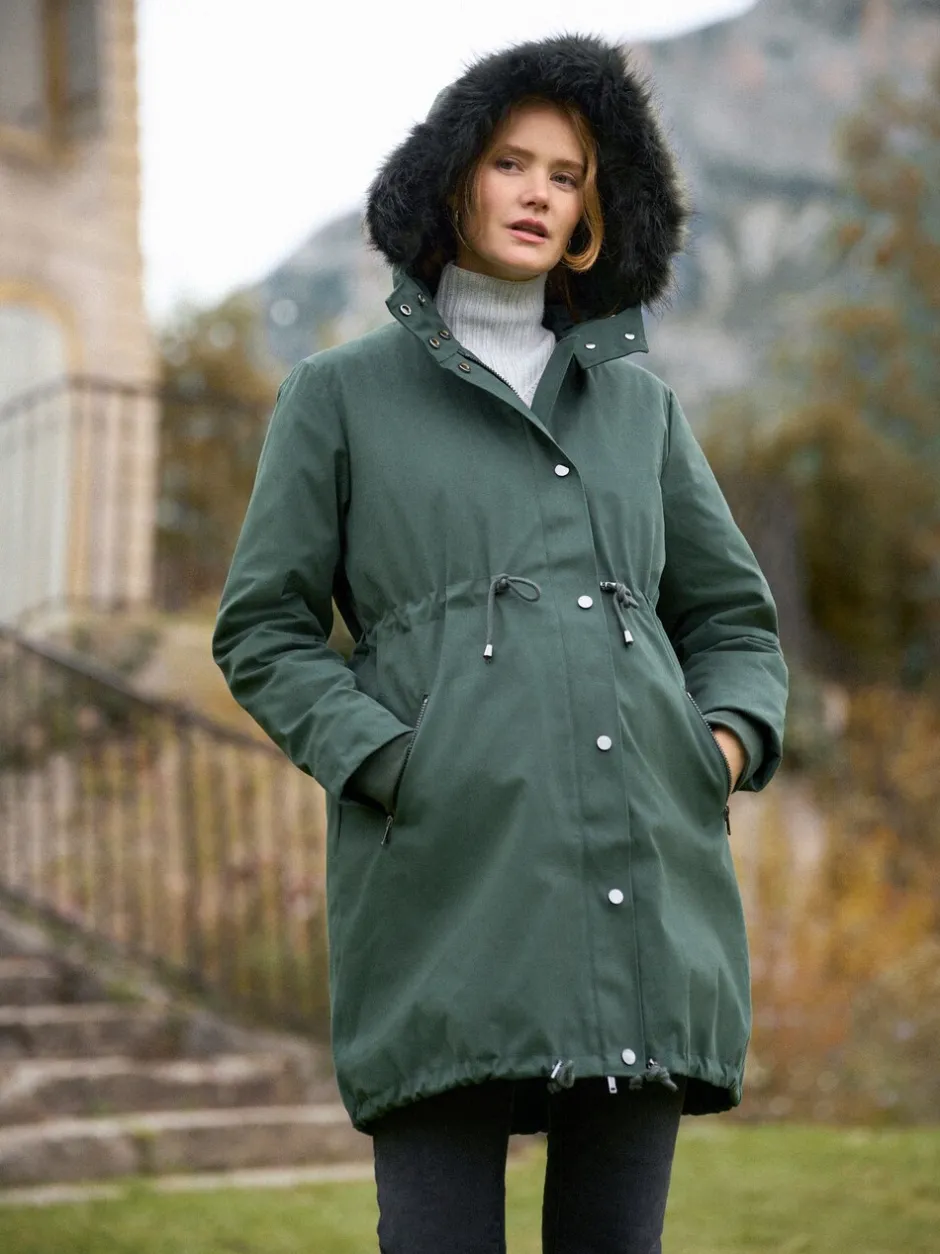 Jassen En Jacks|Moederschap|Seraphine - Premium Sub-Zero donsgevulde 3-in-1 zwangerschaps- en draagparka Groen