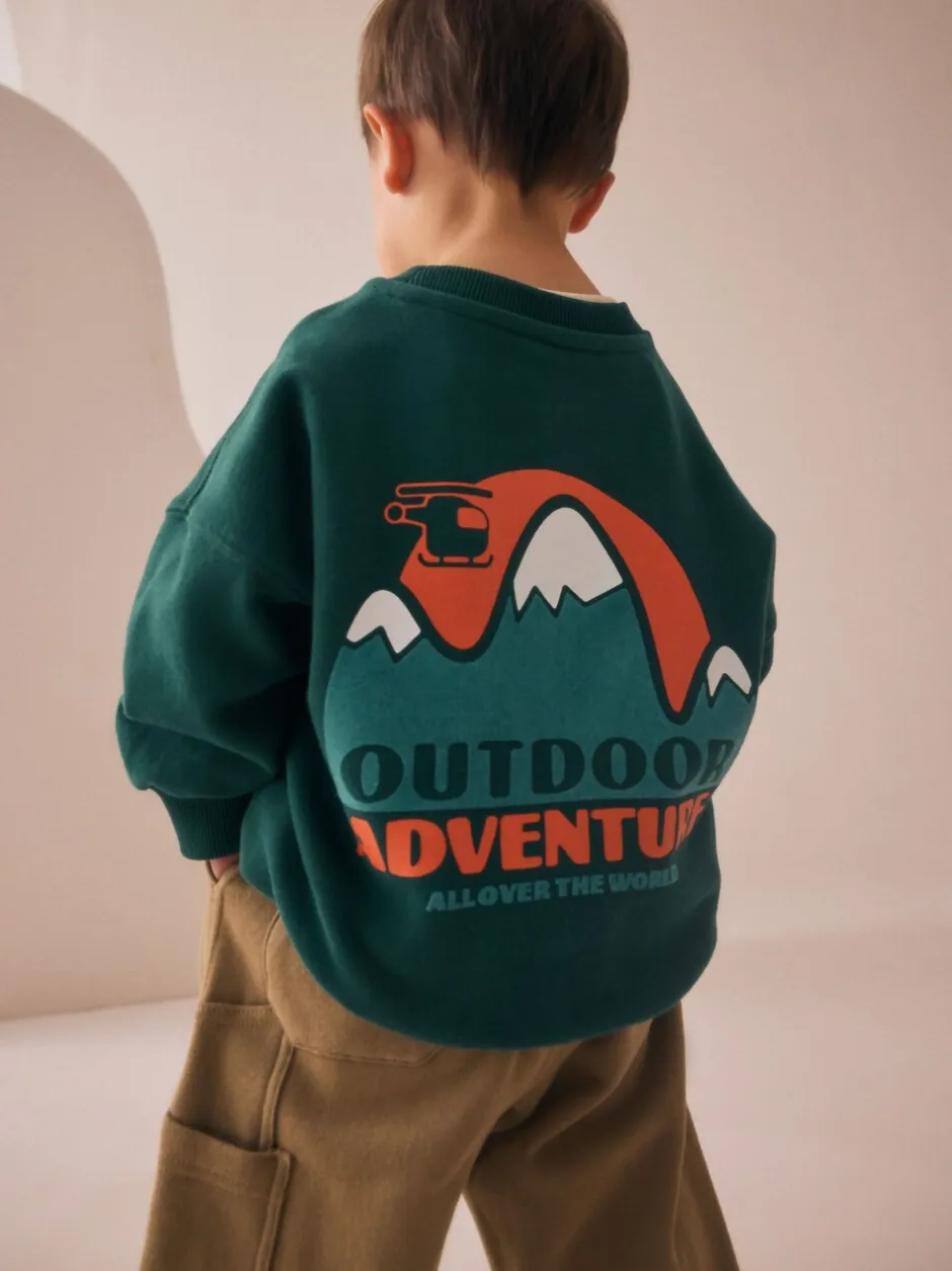 Sets En Combisets|Truien En Breisels|Next - Set met sweatshirt en utility-joggingbroek (3mnd -7jr) Groen