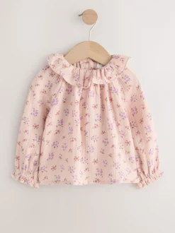 Jumpsuits En Playsuits*Next Groen - Set van corduroy bretelbroeken met bloemenprint, blouse en panty's (3mnd -7jr)