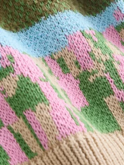 Gebreide Kleding|Next Groen - Sheep Farm Scene Cardigan (3-16yrs)