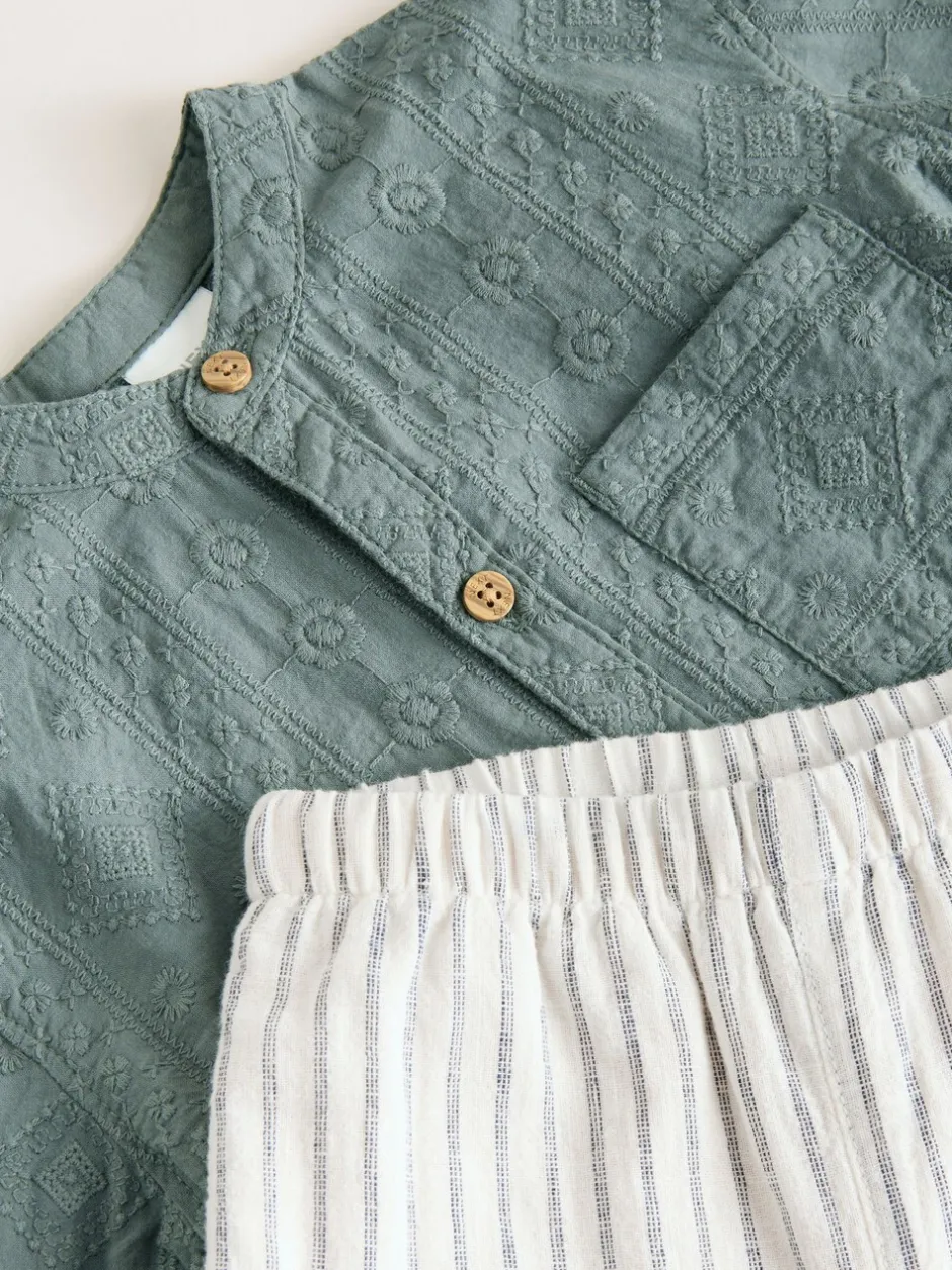 Broeken En Chino's|Shirts|Next - Shirt and Trousers Baby Set (0mths-3yrs) Groen