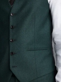 Vesten|Next - Signature Zignone flanellen gilet van Italiaanse wol-kasjmier blend Groen
