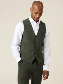 Vesten*Skopes - Dorsey Suit Corduroy Waistcoat Groen
