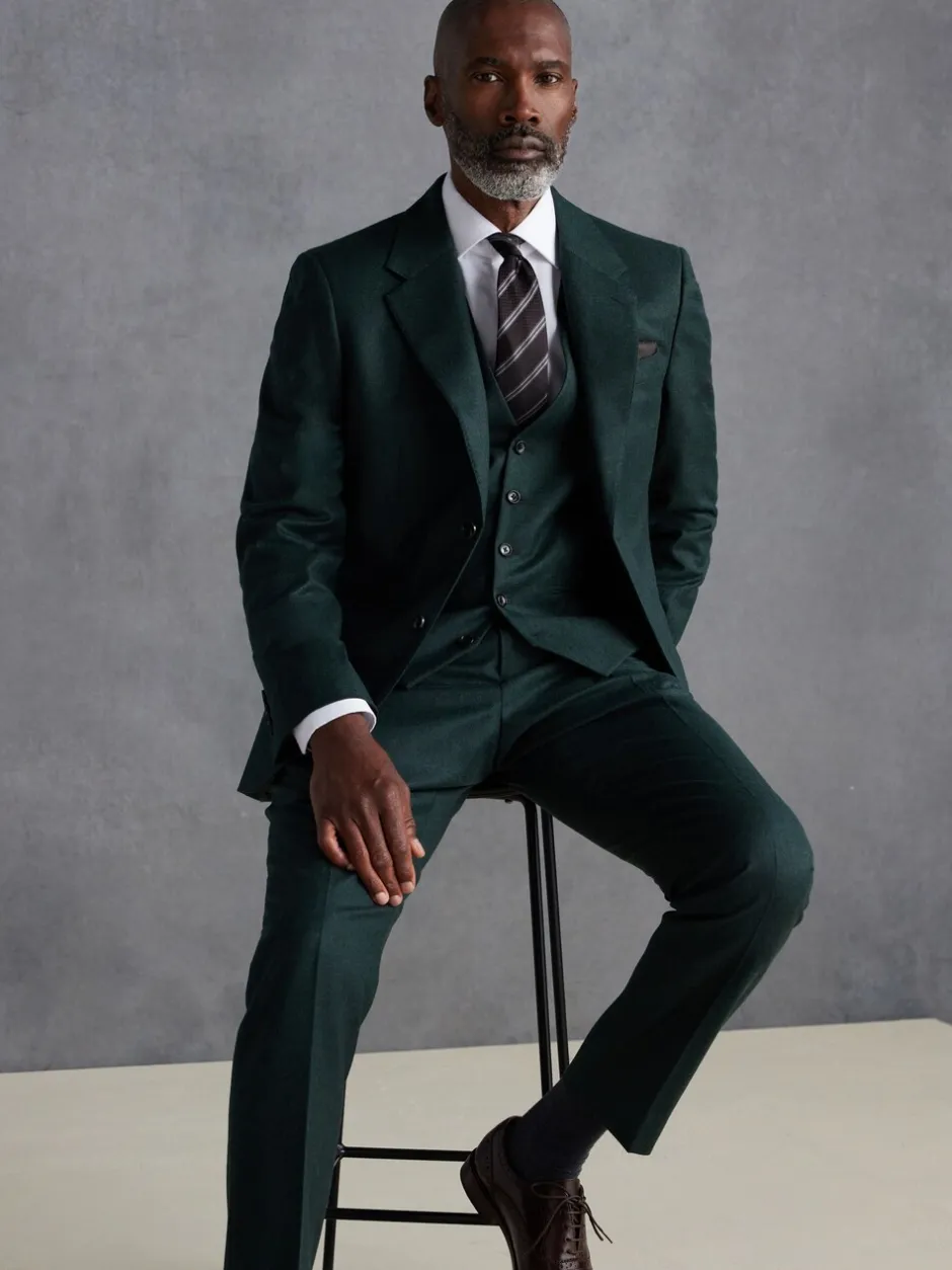 Pakken|Next - Slim Fit - Signature Zignone flanellen colbert van Italiaanse wol-kasjmier blend Groen