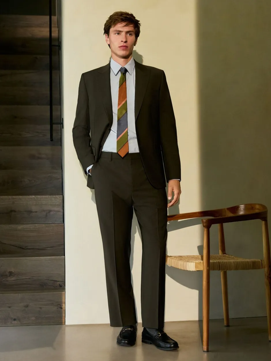 Pakken|Next - Slim Fit - Slim fit Motion Flex wollen Blend Pakjas Groen