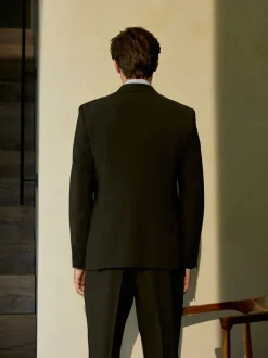 Pakken|Next - Slim Fit - Slim fit Motion Flex wollen Blend Pakjas Groen