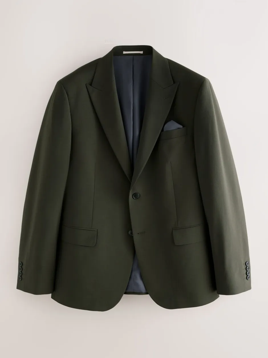 Pakken|Next - Slim Fit - Slim fit Motion Flex wollen Blend Pakjas Groen