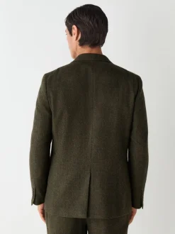 Pakken*Next - Slim Fit Herringbone Wool Blend Suit Jacket Groen