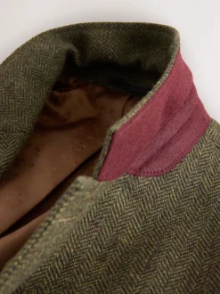 Pakken*Next - Slim Fit Herringbone Wool Blend Suit Jacket Groen