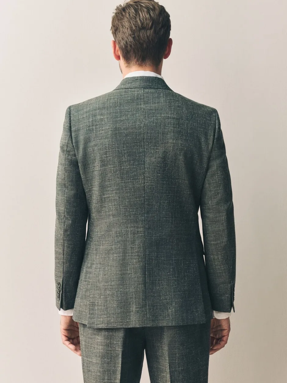 Pakken*Next - Slim fit Nova Fides colbert van Italiaanse linnenmix stof Groen
