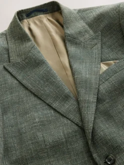 Pakken*Next - Slim fit Nova Fides colbert van Italiaanse linnenmix stof Groen