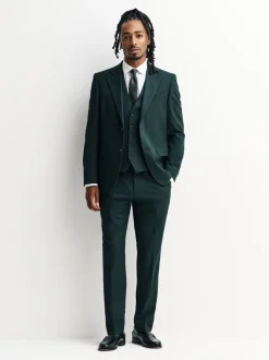 Blazers En Business-Jasjes|Pakken|Next Groen - Slim-fit flanellen colbert