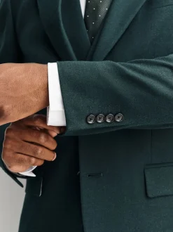 Blazers En Business-Jasjes|Pakken|Next Groen - Slim-fit flanellen colbert