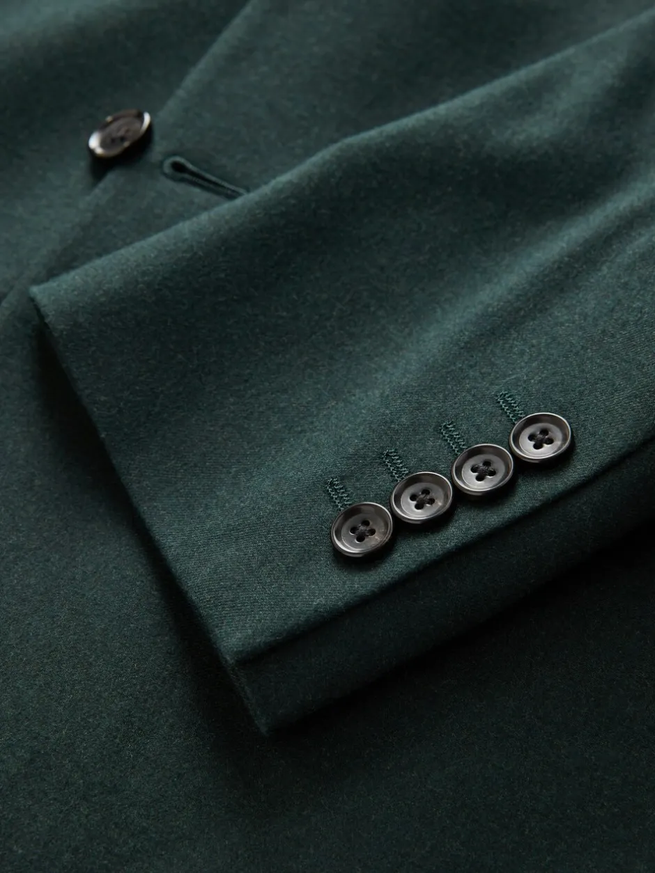 Blazers En Business-Jasjes|Pakken|Next Groen - Slim-fit flanellen colbert