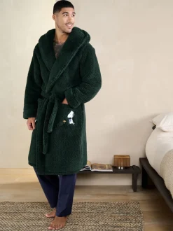 Loungewear|Kamerjassen En Badjassen|Next Groen - Snoopy Borg Dressing Gown