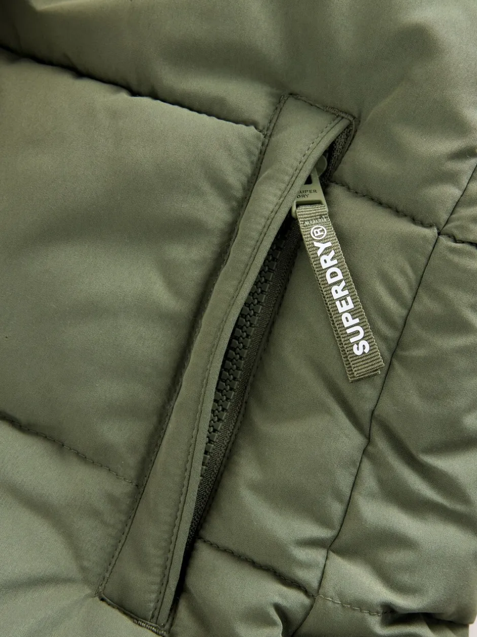 Jassen En Jacks*Superdry - - Lange gewatteerde jas Groen