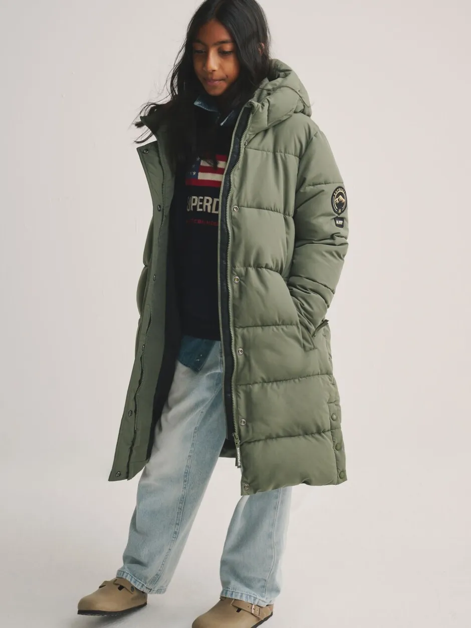 Jassen En Jacks*Superdry - - Lange gewatteerde jas Groen