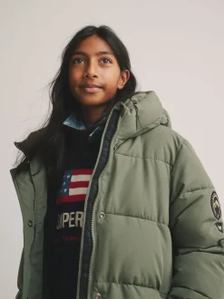 Jassen En Jacks*Superdry - - Lange gewatteerde jas Groen