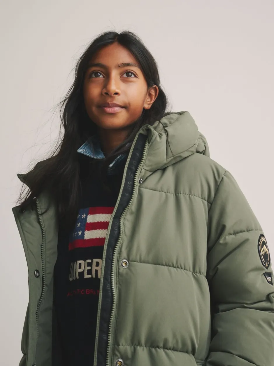 Jassen En Jacks*Superdry - - Lange gewatteerde jas Groen