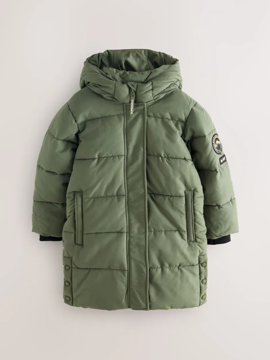 Jassen En Jacks*Superdry - - Lange gewatteerde jas Groen