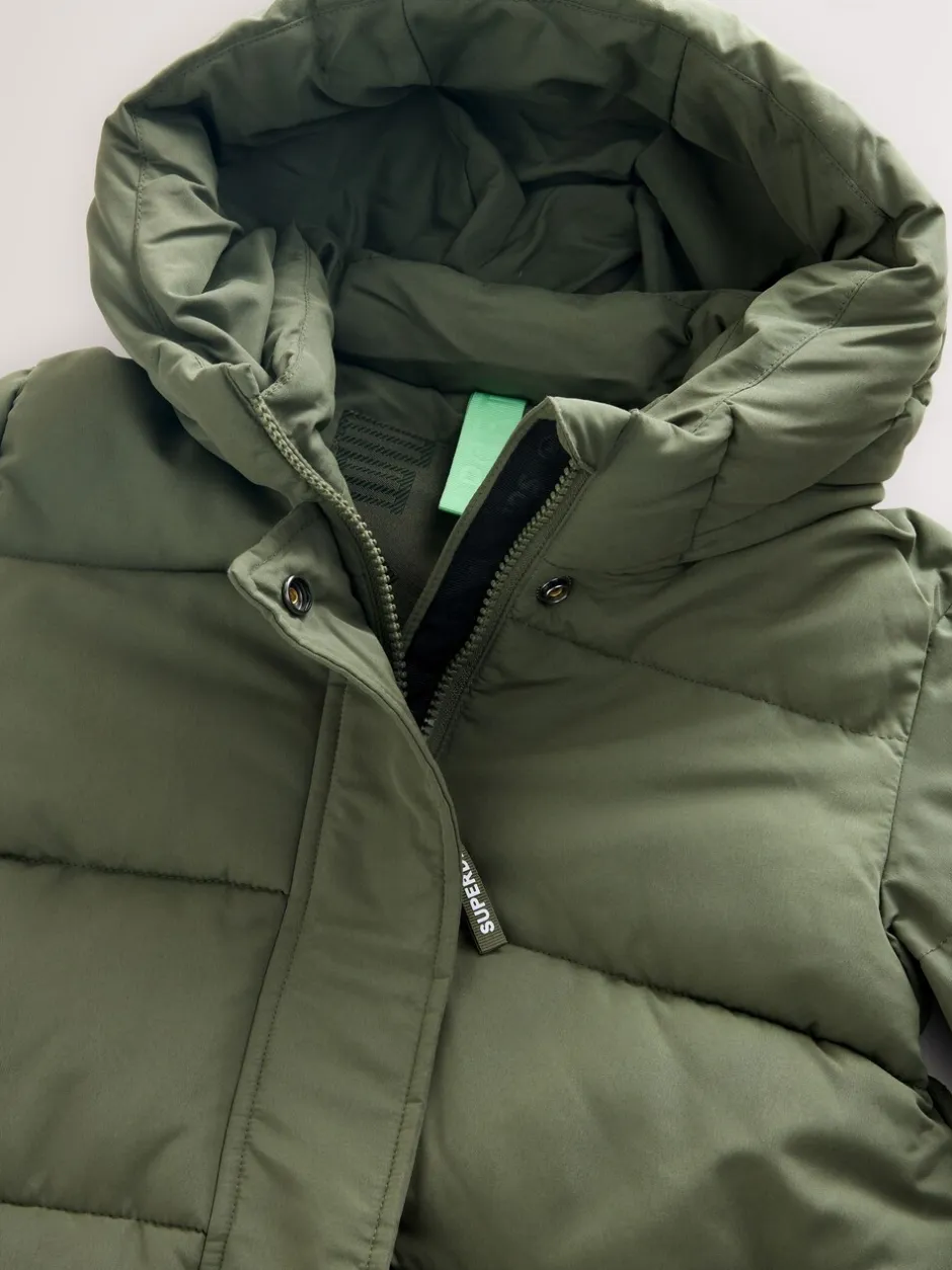 Jassen En Jacks*Superdry - - Lange gewatteerde jas Groen