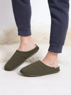 Pantoffels*Totes - Isotoner Sport gewatteerde muiltjes voor heren Groen