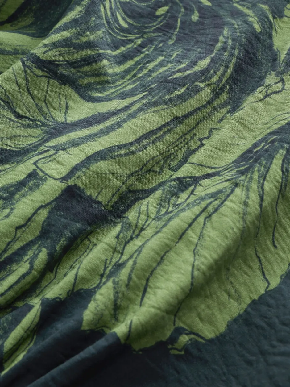 Gelegenheidskleding|Next - Midi-jurk met print en pofmouwen Groen bloemmotief