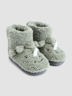 Pantoffels*Jojo Maman Bébé - Plush Slipper Boots Groen dinosaurus