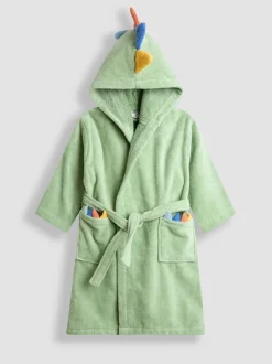 Kamerjassen*Jojo Maman Bébé - Towelling Bath Robe Groen dinosaurus