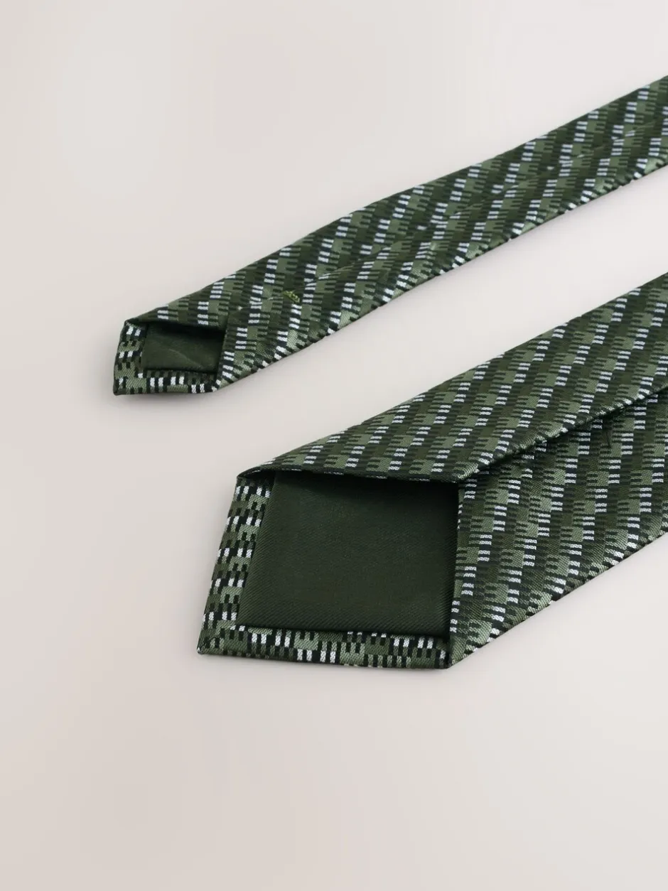 Stropdassen En Pochets*Next Groen en wit - Das met patroon