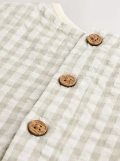 Tuinbroeken|Next Groen geruit - Geweven bretelbroeken en bodysuit babyset (0mnd -2jr)