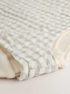 Tuinbroeken|Next Groen geruit - Geweven bretelbroeken en bodysuit babyset (0mnd -2jr)