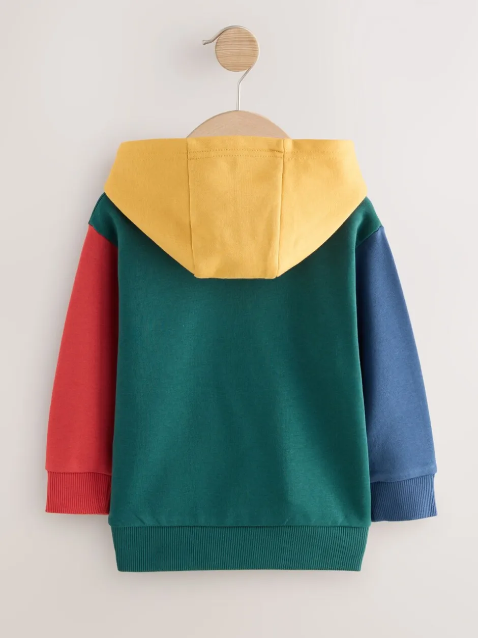 Truien En Breisels|Sweaters En Hoody´S*Next Groen kleurvlak - Hoodie met lange mouwen en print (3mnd-7jr)