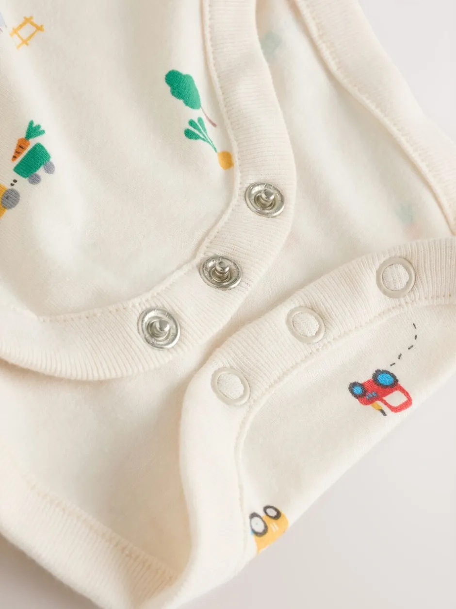 Rompertjes En Tuinbroeken*Next Groen met boerderijprint - Corduroy bretelbroeken en Bodysuit set (0mnd-2jr)
