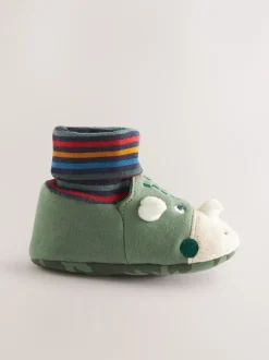 Boots|Next Groen met dinosaurussen - Babyschoenen met sok-bovenkant (0-18mnd)