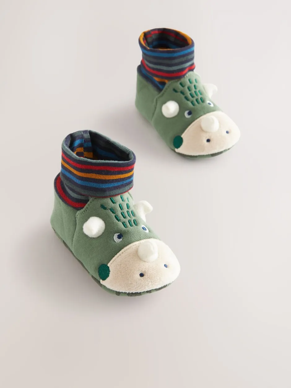 Boots|Next Groen met dinosaurussen - Babyschoenen met sok-bovenkant (0-18mnd)